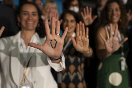 hands raised
